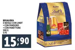 Deco Supermercati Regalidea è natale con lindt con pandoro, con panettone offerta