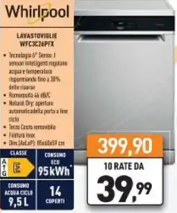 Unieuro Whirlpool Lavastoviglie WFC3C26PFX offerta