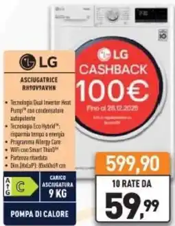 Unieuro LG ASCIUGATRICE RH90V9AVHN offerta