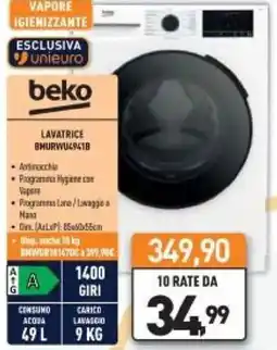 Unieuro beko LAVATRICE BMURWU4941B offerta