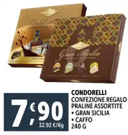 Deco Supermercati Condorelli confezione regalo praline, gran sicilia, caffo offerta