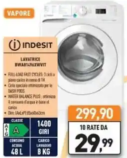 Unieuro Indesit LAVATRICE BWA81496XWVIT offerta