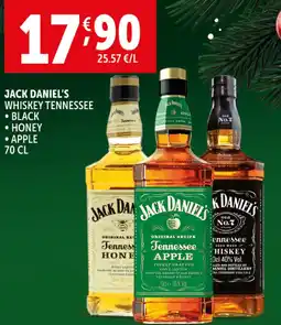 Deco Supermercati Jack daniel's whiskey tennessee black, honey, apple offerta