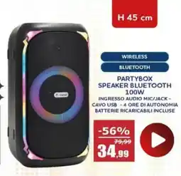 Happy Casa Partybox speaker bluetooth 100W offerta