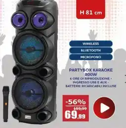 Happy Casa Partybox karaoke 800W offerta