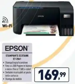 Unieuro EPSON STAMPANTE ECOTANK ET-2861 offerta