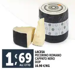 Deco Supermercati Lacesa pecorino romano cappato nero dop offerta