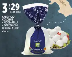 Deco Supermercati Caseificio colonne mozzarella, bocconcini di bufala dop offerta
