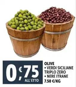 Deco Supermercati Olive verdi siciliane triplo zero, nere itrane offerta