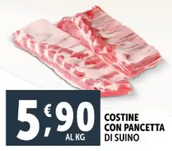 Deco Supermercati Costine con pancetta di suino offerta