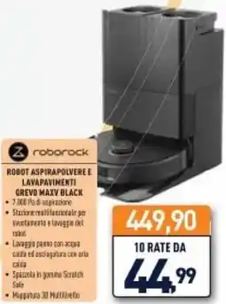 Unieuro Roborock ROBOT ASPIRAPOLVEREE LAVAPAVIMENTI QREVO MAXV BLACK offerta