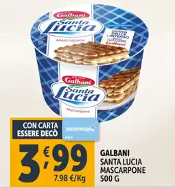 Deco Supermercati Galbani santa lucia mascarpone offerta