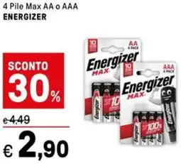 Iper La Grande 4 Pile Max AA o AAA ENERGIZER offerta