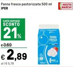 Iper La Grande Panna fresca pastorizzata IPER offerta