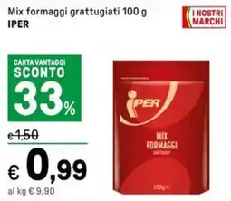 Iper La Grande Mix formaggi grattugiati IPER offerta