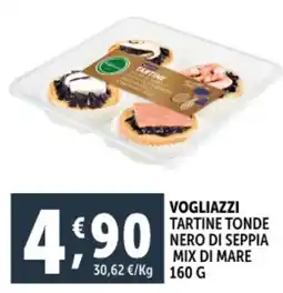 Deco Supermercati Vogliazzi tartine tonde nero di seppia mix di mare offerta