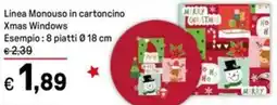Iper La Grande Linea Monouso in cartoncino Xmas Windows offerta