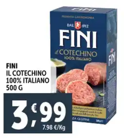 Deco Supermercati Fini il cotechino 100% italiano offerta