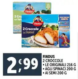 Deco Supermercati Findus 2 croccole le originali, agli spinaci, ai semi offerta