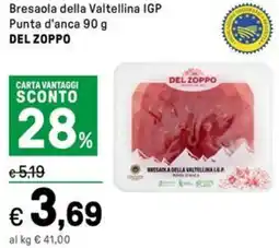 Iper La Grande Bresaola della Valtellina IGP Punta d'anca DEL ZOPPO offerta