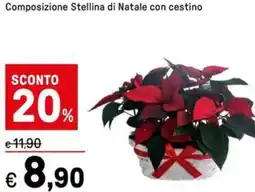 Iper La Grande Composizione Stellina di Natale con cestino offerta