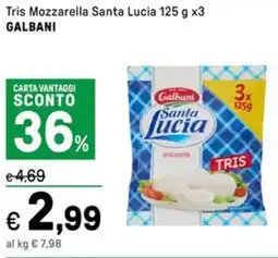Iper La Grande Tris Mozzarella Santa Lucia GALBANI offerta