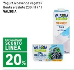 Iper La Grande Yogurt o bevande vegetali Bontà e Salute VALSOIA offerta