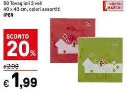 Iper La Grande 50 Tovaglioli 3 veli IPER offerta