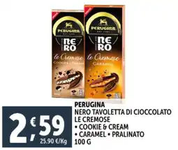 Deco Supermercati Perugina nero tavoletta di cioccolato le cremose offerta