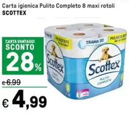 Iper La Grande Carta igienica Pulito Completo SCOTTEX offerta