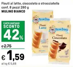 Iper La Grande Flauti al latte, cioccolato o stracciatella MULINO BIANCO offerta