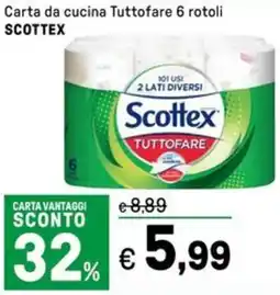Iper La Grande Carta da cucina Tuttofare 6 rotoli SCOTTEX offerta