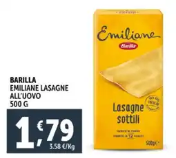 Deco Supermercati Barilla emiliane lasagne all'uovo offerta