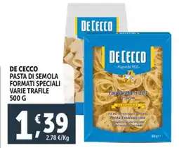 Deco Supermercati De cecco pasta di semola formati speciali offerta