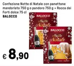 Iper La Grande Confezione Notte di Natale con panettone mandorlato o pandoro + Rocca dei Forti dolce BALOCCO offerta