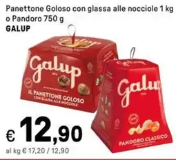 Iper La Grande Panettone Goloso con glassa alle nocciole 1 kg Confezione panettone o pandoro + o Pandoro GALUP offerta