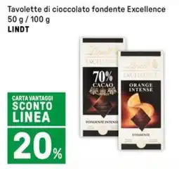 Iper La Grande Tavolette di cioccolato fondente Excellence LINDT offerta