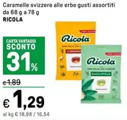 Iper La Grande Caramelle svizzere alle erbe RICOLA offerta