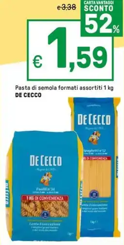 Iper La Grande Pasta di semola DE CECCO offerta