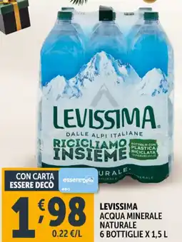 Deco Supermercati Levissima acqua minerale naturale offerta