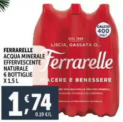 Deco Supermercati Ferrarelle acqua minerale effervescente naturale offerta
