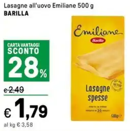 Iper La Grande Lasagne all'uovo Emiliane BARILLA offerta