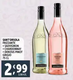 Deco Supermercati Sant'orsola frizzante, sauvignon, chardonnay, derosis pinot grigio offerta