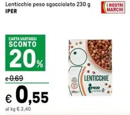 Iper La Grande Lenticchie peso sgocciolato IPER offerta