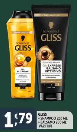 Deco Supermercati Gliss shampoo, balsamo offerta