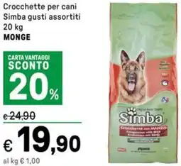 Iper La Grande Crocchette per cani Simba MONGE offerta