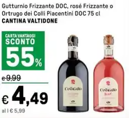 Iper La Grande Gutturnio Frizzante DOC, rosé Frizzante o Ortrugo dei Colli Piacentini DOC CANTINA VALTIDONE offerta