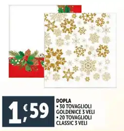 Deco Supermercati Dopla 30 tovaglioli goldenice e 20 tovaglioli classic offerta