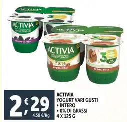 Deco Supermercati Activia yogurt, intero, 0% di grassi offerta