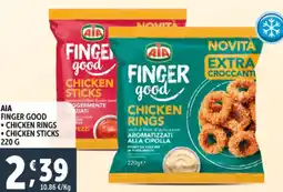 Deco Supermercati Aia finger good chicken rings, chicken sticks offerta
